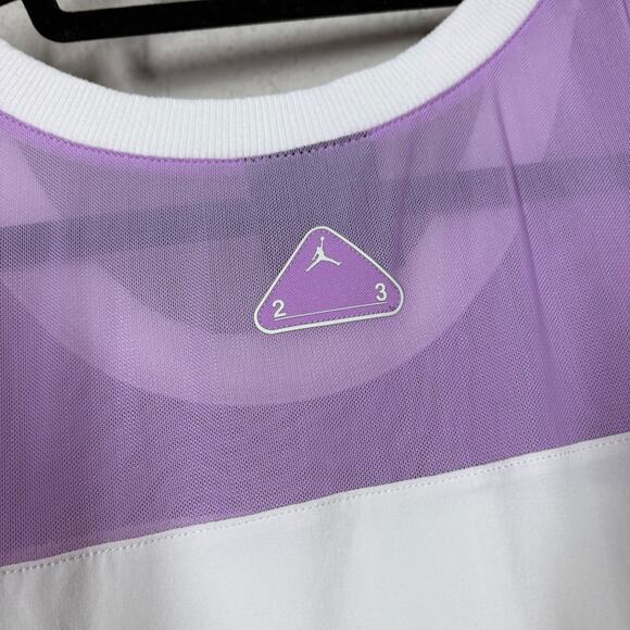 Nike Air Jordan Plus 3X Engineered Tie Dress White Purple Pleated Sleeveless - Picture 8 of 11